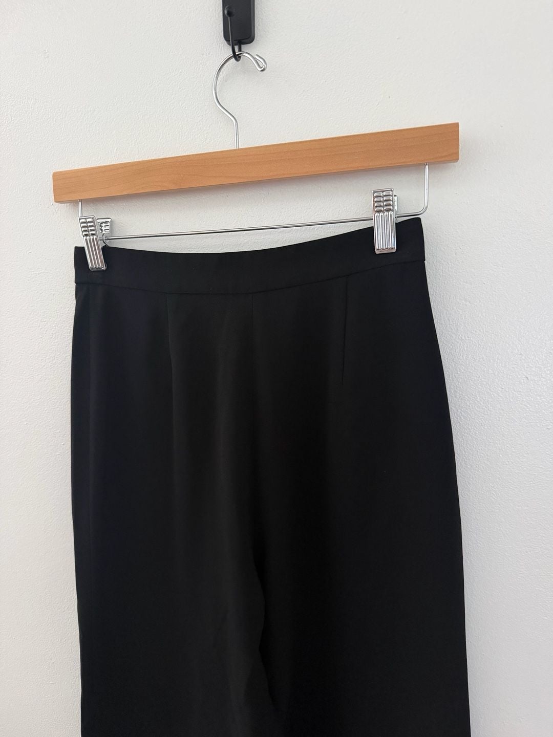 CHANEL Uniform Pants Size W24”Black Wide Leg 7
