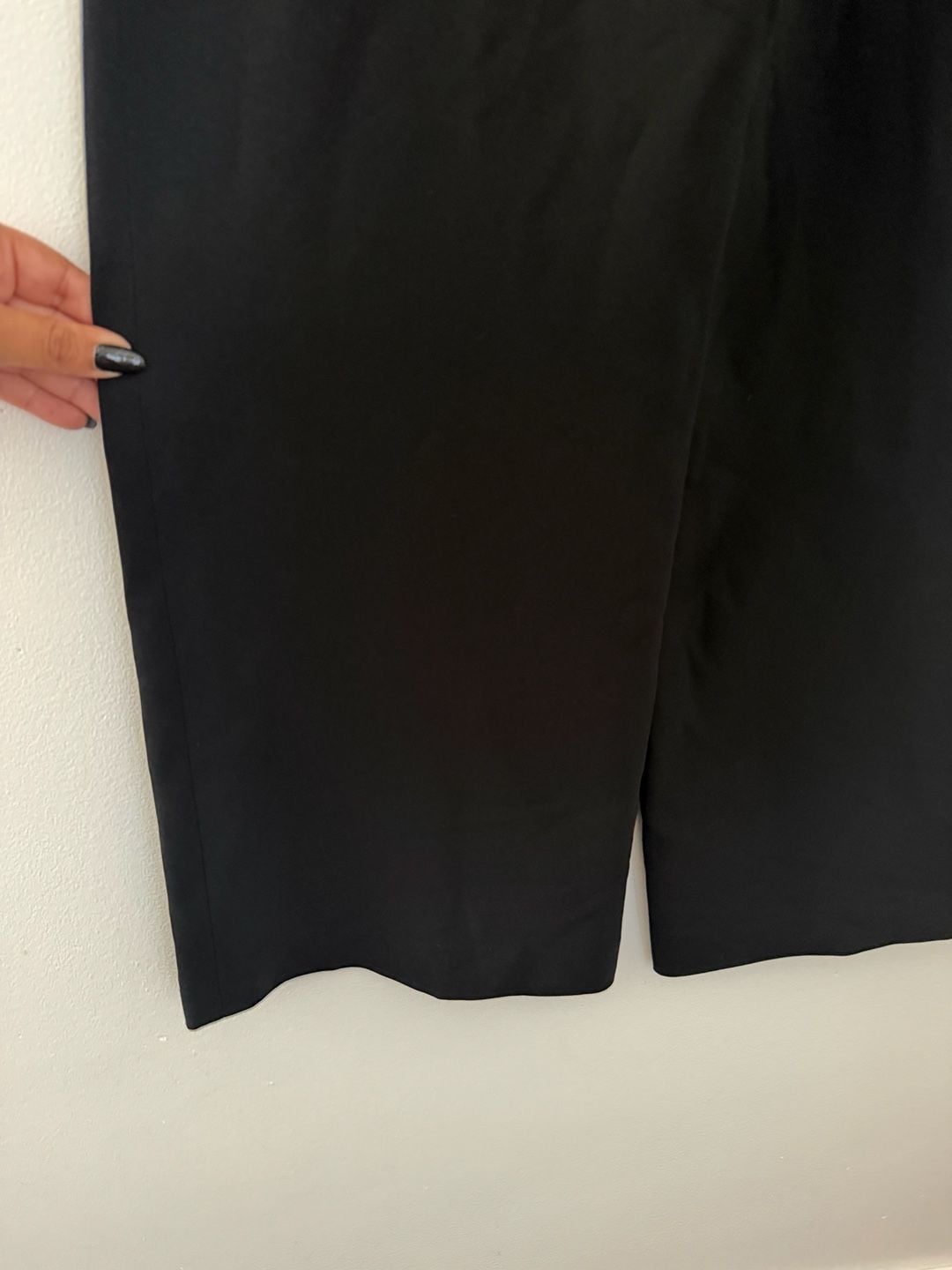 CHANEL Uniform Pants Size W24”Black Wide Leg 8