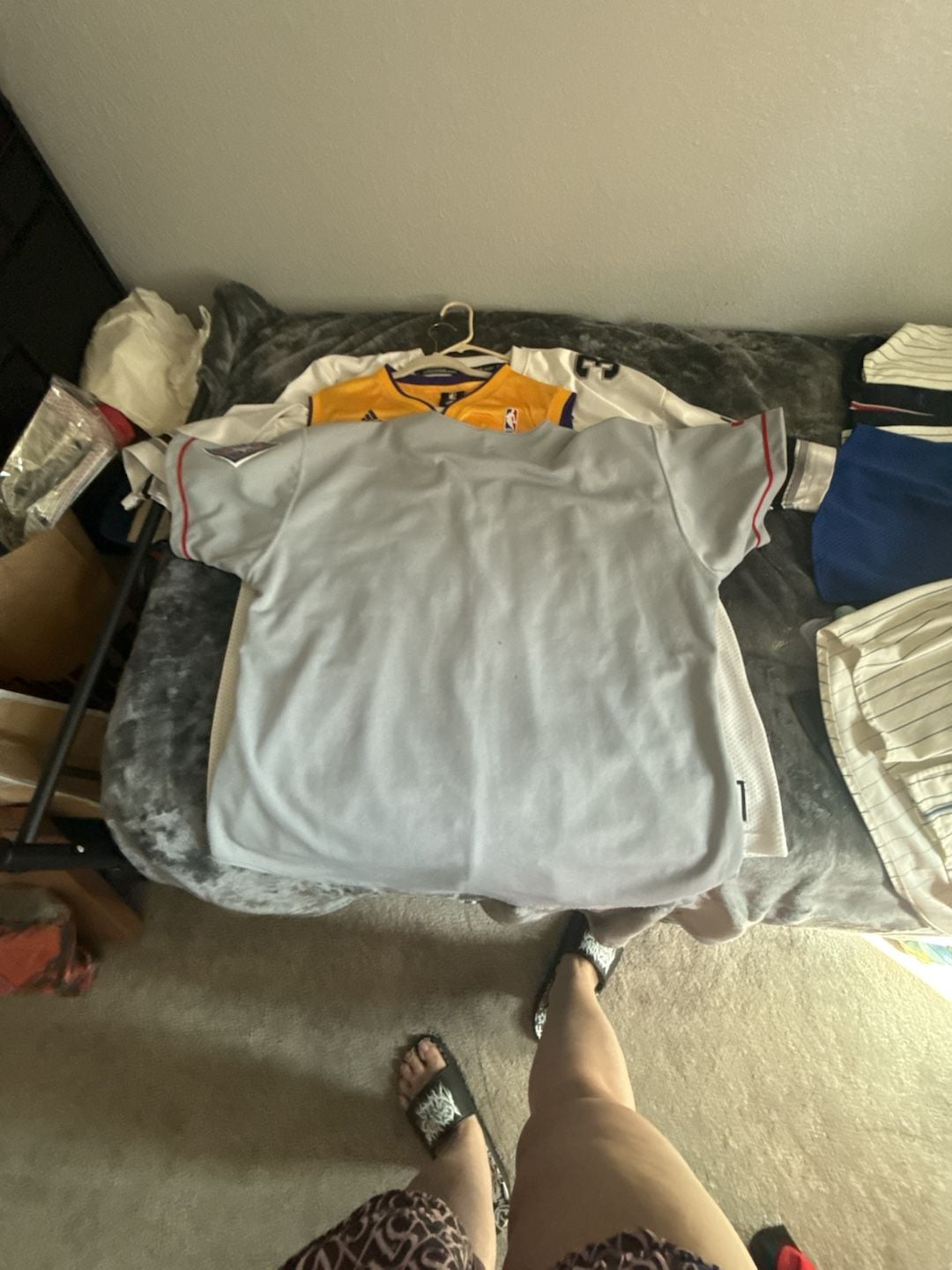 Russell Athletic Texas Rangers Jersey Size 52 Gray Baseball MLB 3