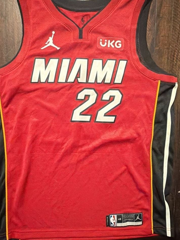 Jordan Jimmy Butler Miami Heat 22 Swingman Jersey Size 48 Red 3