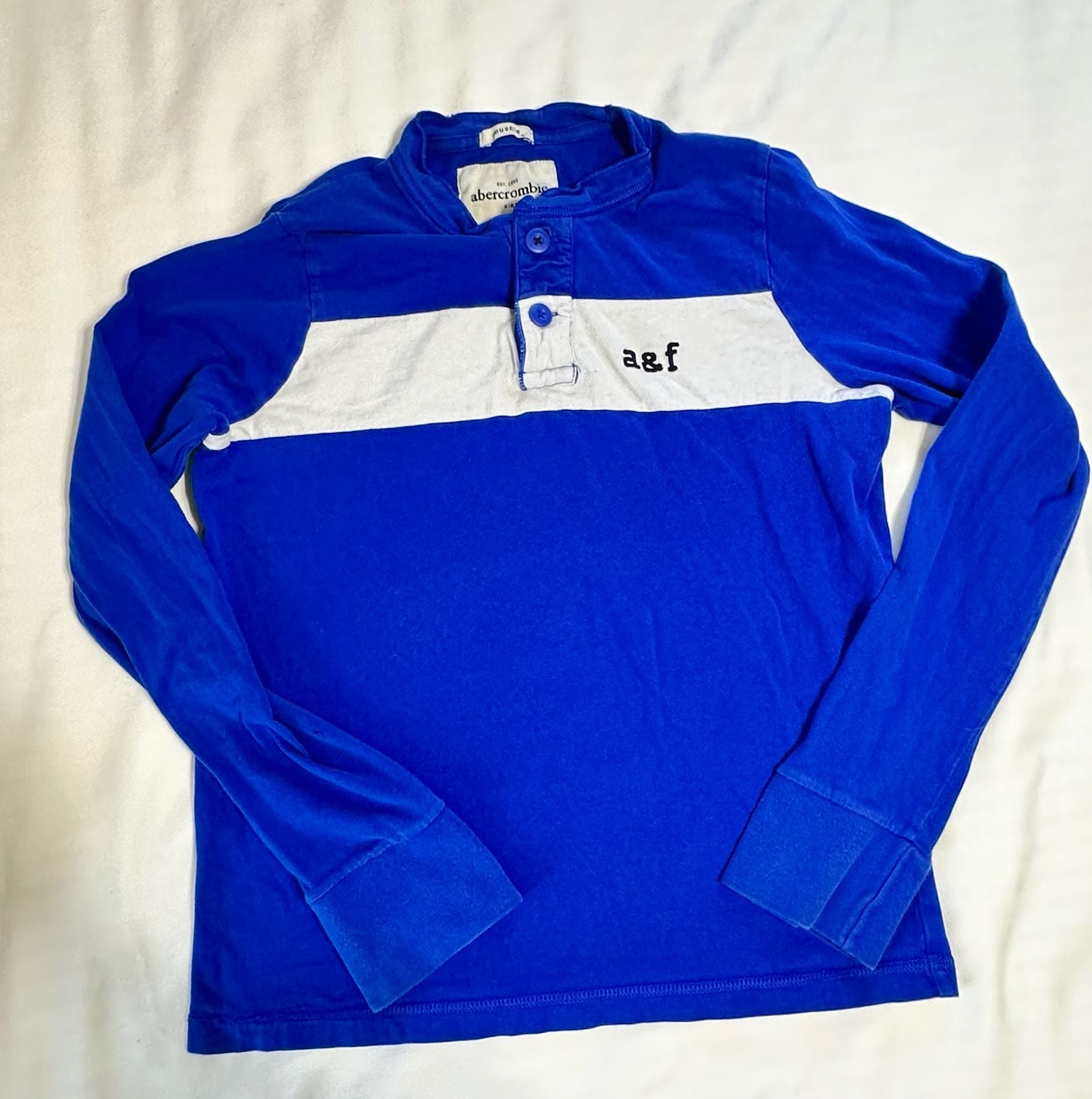 Abercrombie Kids Long Sleeve Henley Size XL Blue 2