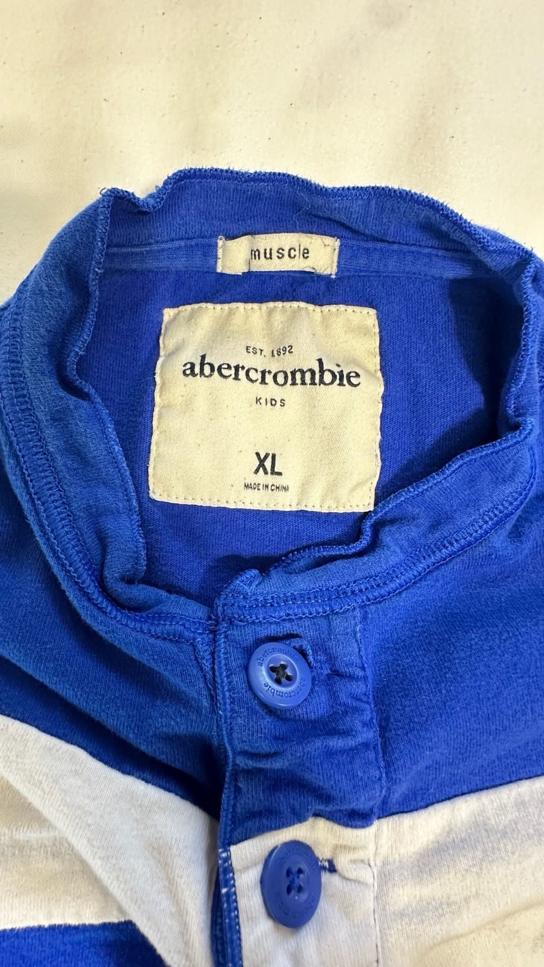 Abercrombie Kids Long Sleeve Henley Size XL Blue 4