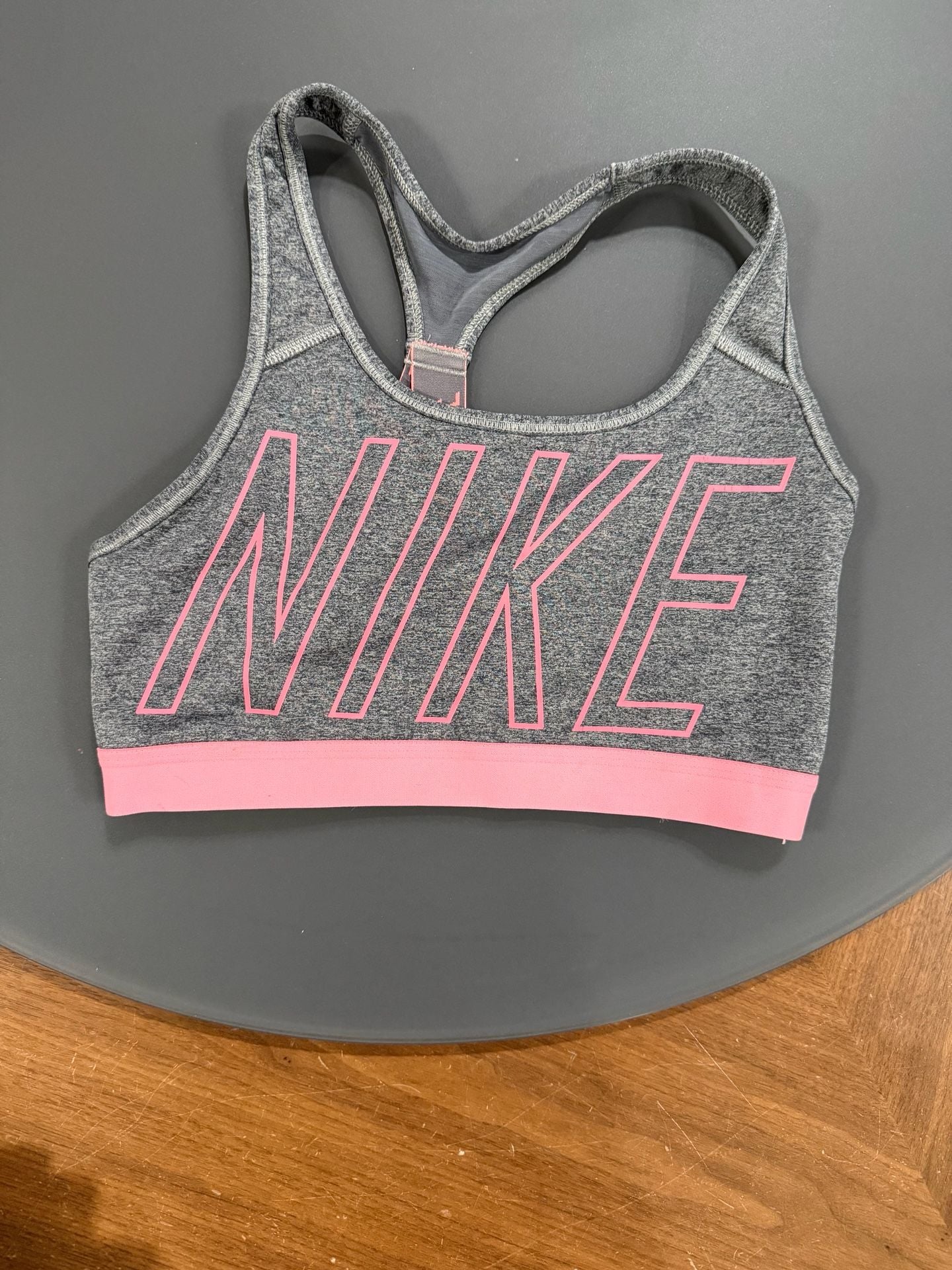 Nike Dri-FIT Sports Bra Gray Pink Racerback Activewear Gym Yoga 2