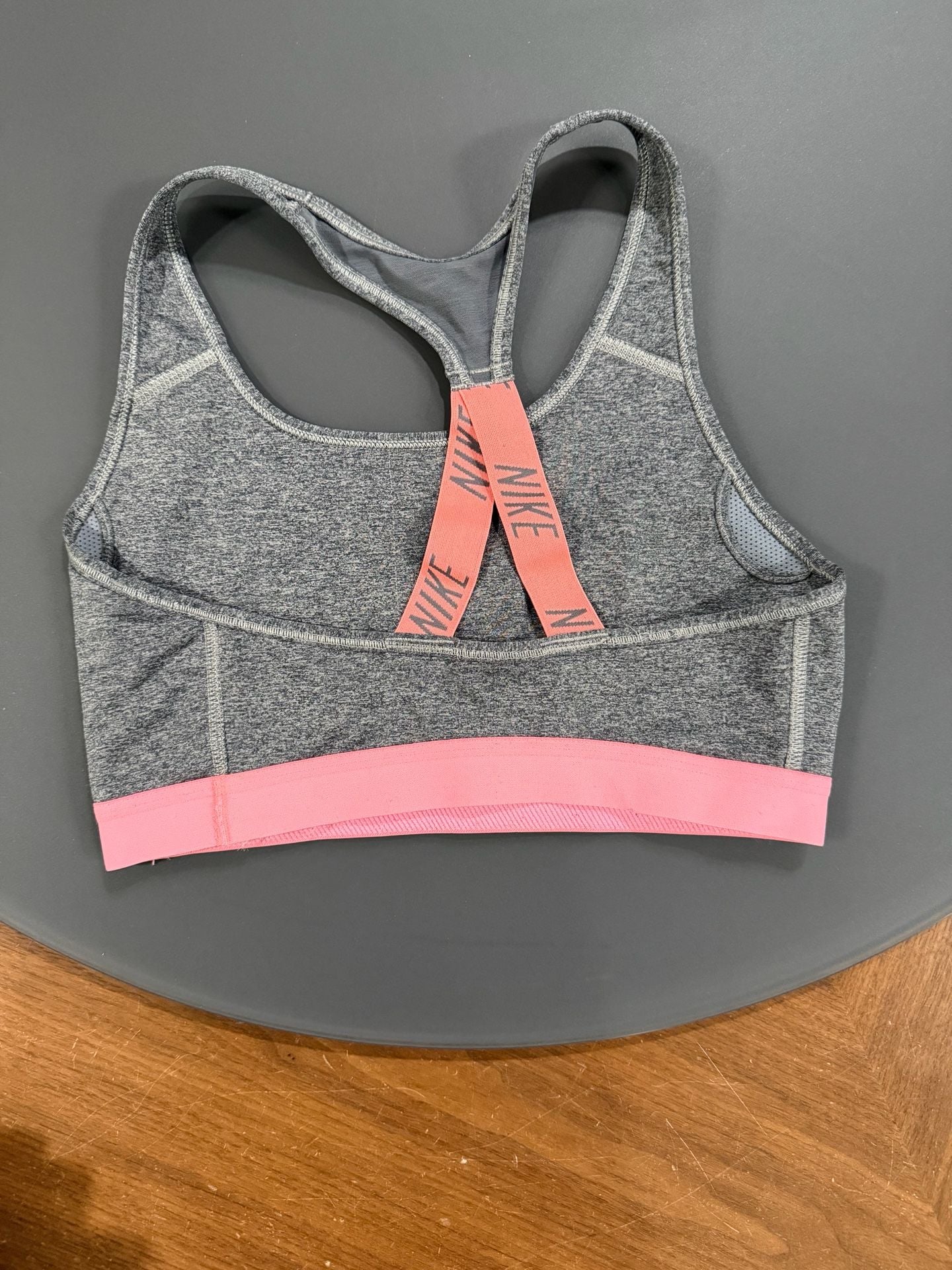 Nike Dri-FIT Sports Bra Gray Pink Racerback Activewear Gym Yoga 3