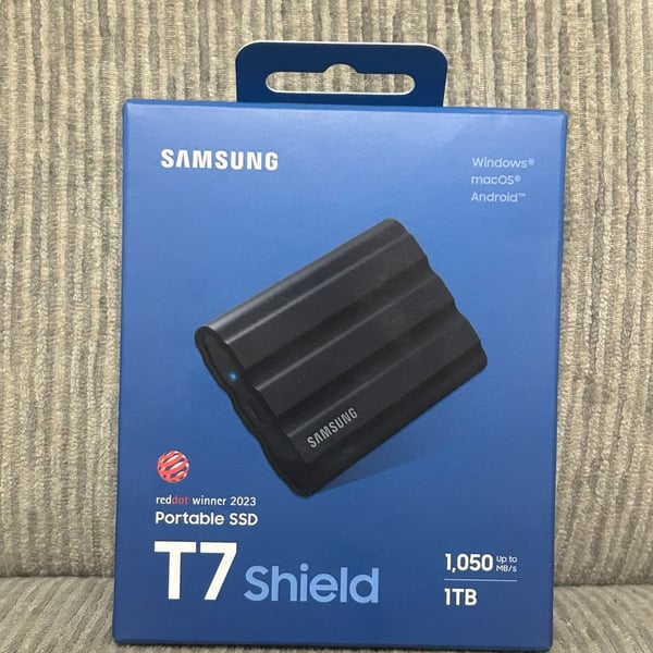 Samsung T7 Shield 1TB External USB-C 3.2 Gen 2 Rugged Portable SSD Black Color
