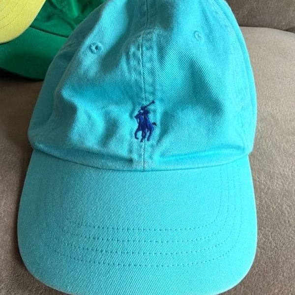 Polo Ralph Lauren Cotton Chino Baseball Cap One Size Teal Blue Pony Hat