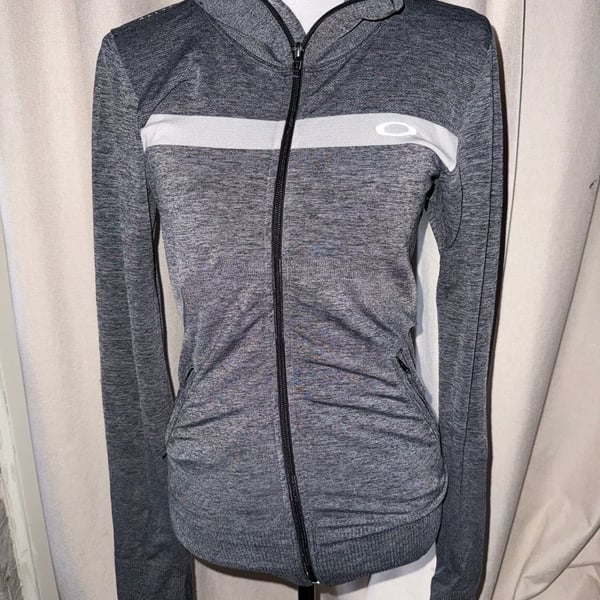 Oakley Full Zip Hoodie Size M Gray Athletic Jacket