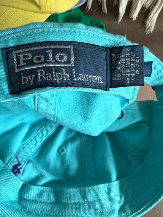 Polo Ralph Lauren Cotton Chino Baseball Cap One Size Teal Blue Pony Hat 4