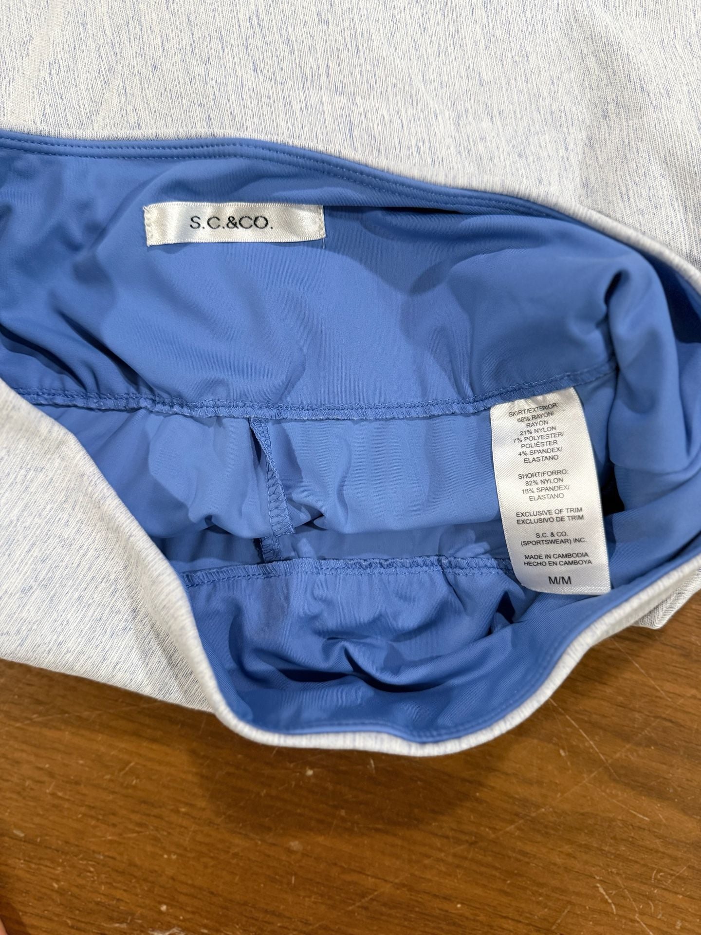 S.C. & CO. Tummy Control Athletic Skort Size M Heathered Gray Blue 5