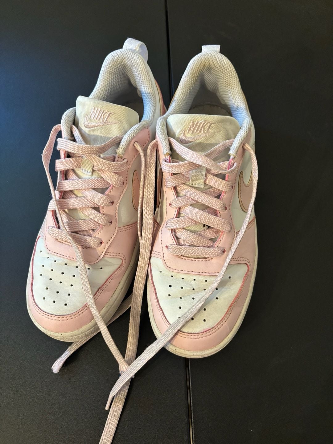 Nike Court Borough Low Recraft Size 4.5Y Pink White Sneakers 2