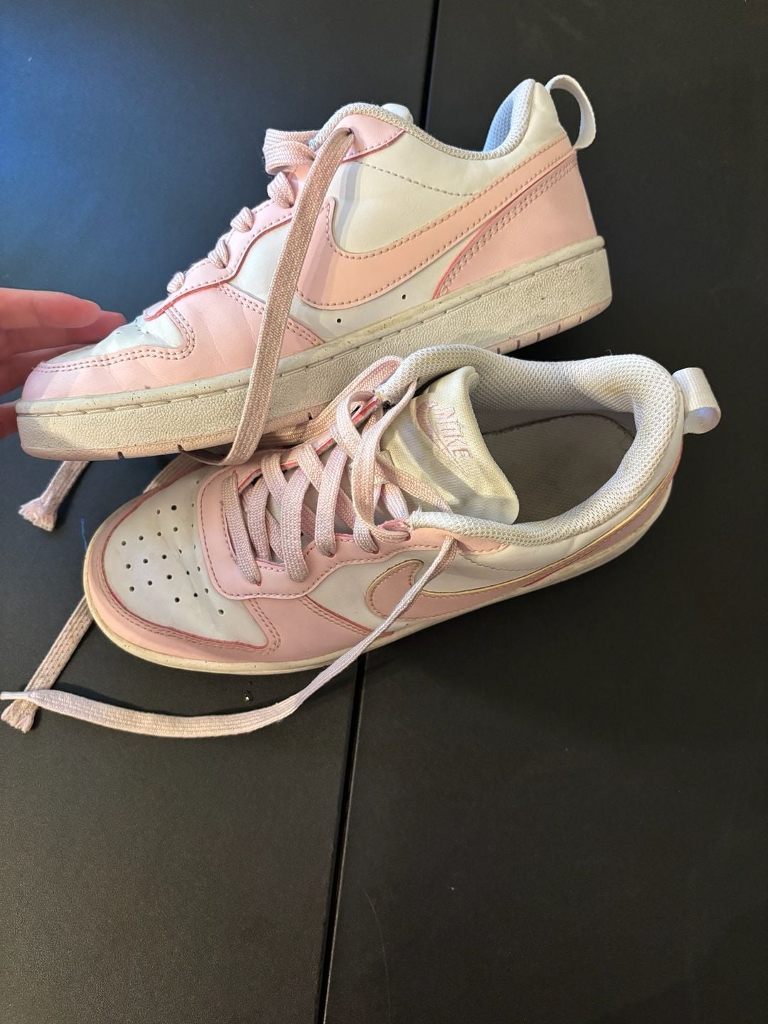 Nike Court Borough Low Recraft Size 4.5Y Pink White Sneakers 3