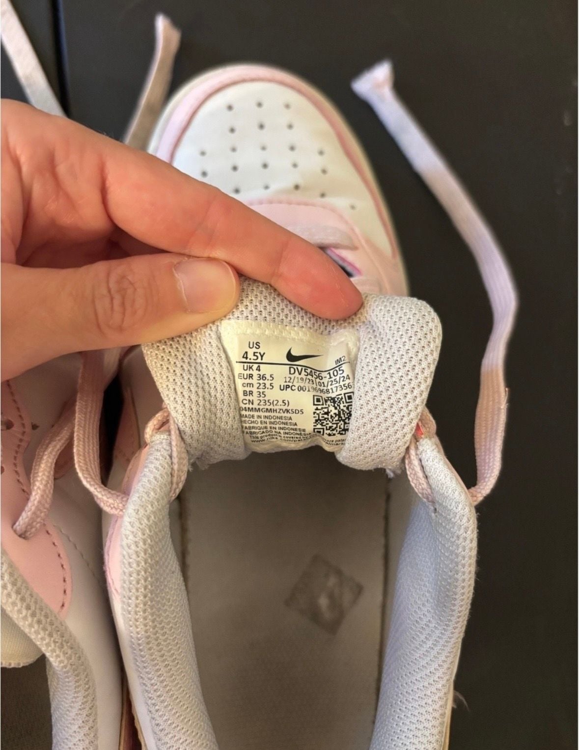 Nike Court Borough Low Recraft Size 4.5Y Pink White Sneakers 5