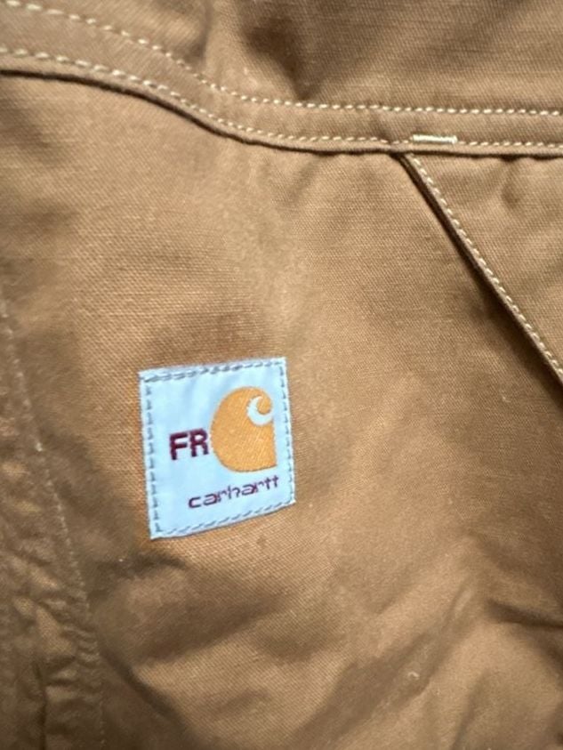 This is no ordinary jacket! Carhartt FR Full Swing Quick Duck Jacket Brown Sherpa Lined 5