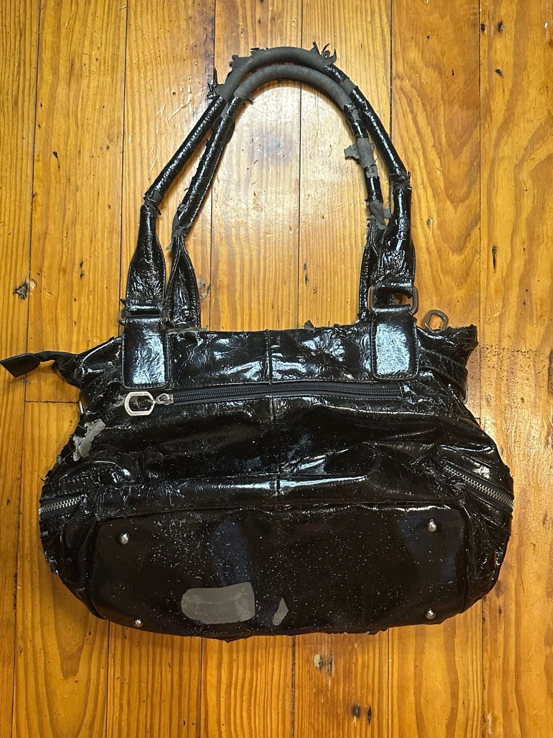 D&G Black Patent Leather Shoulder Bag Y2K 6