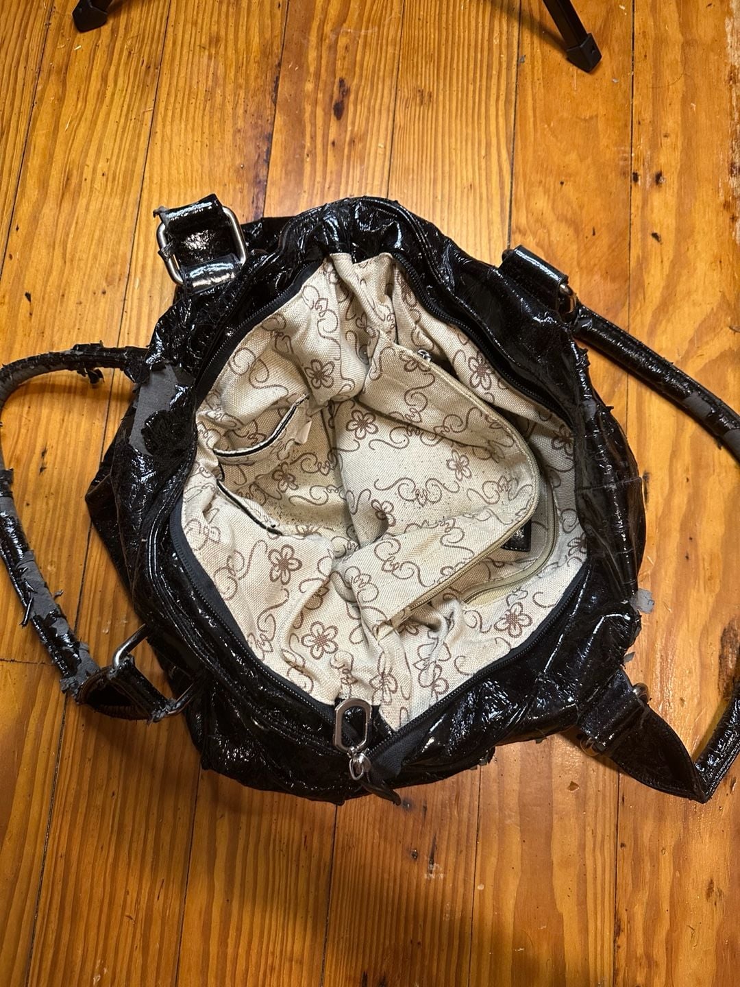 D&G Black Patent Leather Shoulder Bag Y2K 7