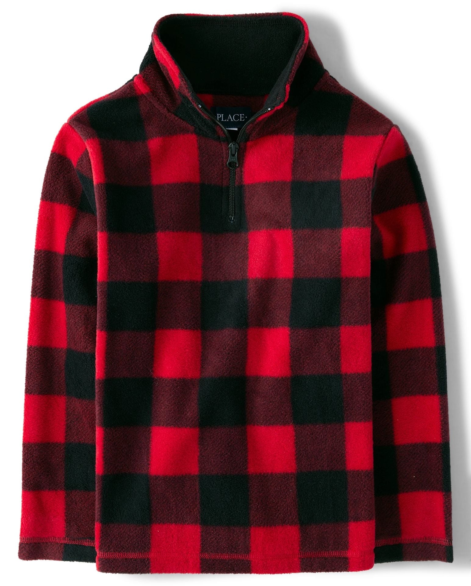 The Children's Place Buffalo Plaid Fleece Half Zip Pullover Size M (7/8)-NWT 3