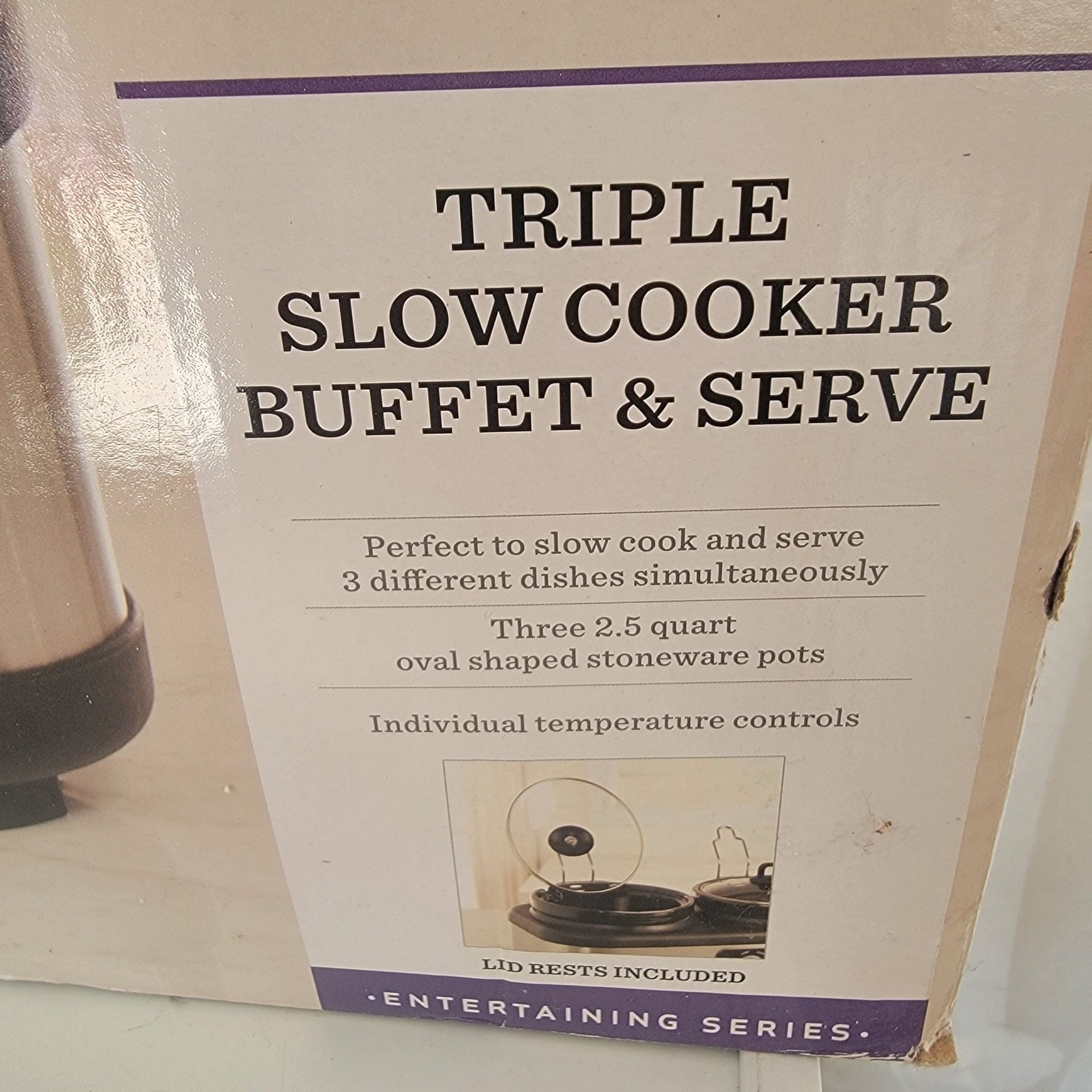 Bella Triple Slow Cooker Buffet & Serve 3 Pot Set 2