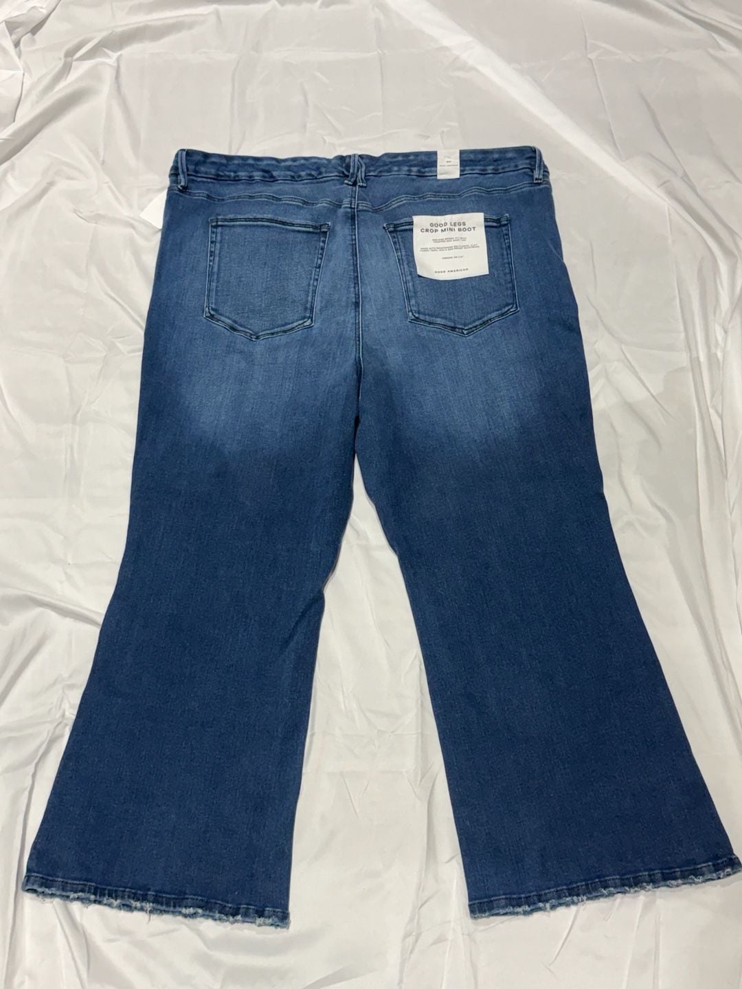 Good American Good Legs Crop Mini Boot Jeans Size 24 Indigo NWT $179 7