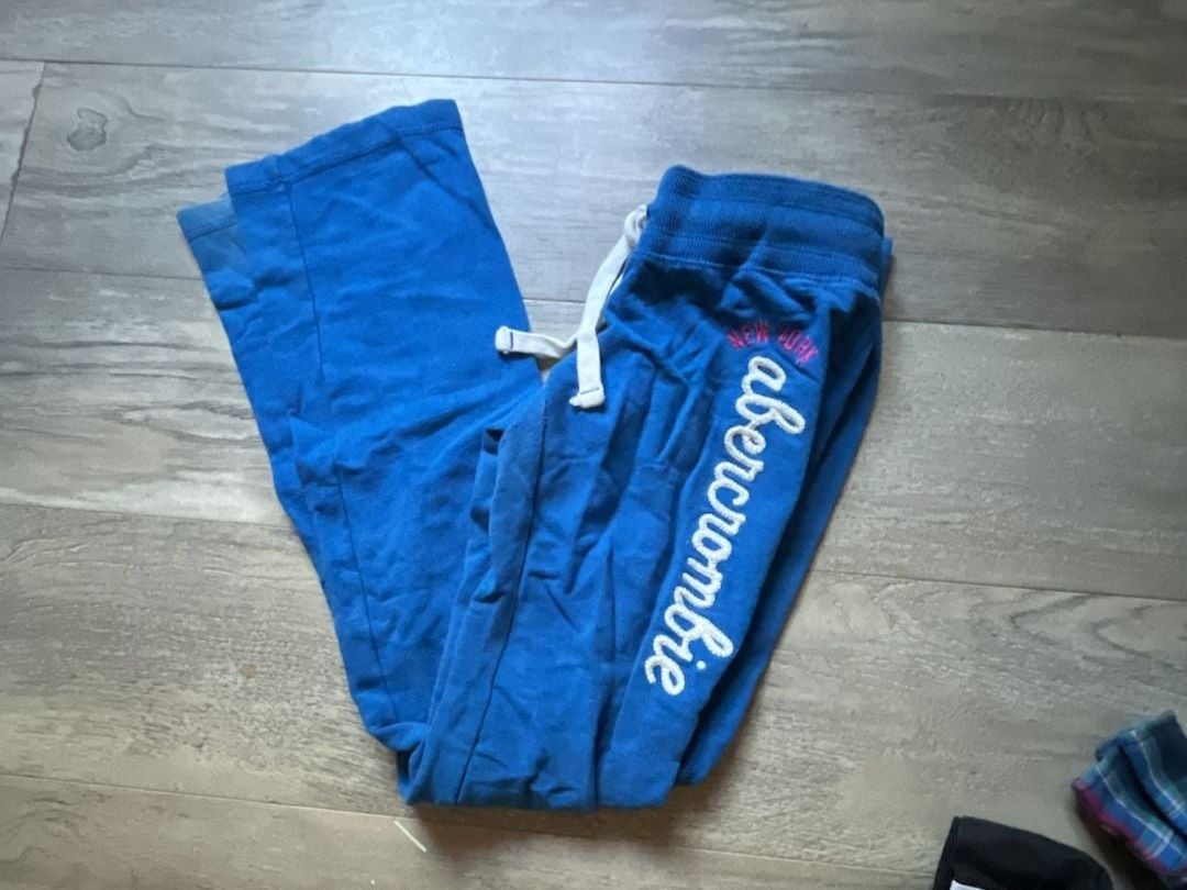Kids Abercrombie Cute Stretch Sweatpants Size M Blue 2