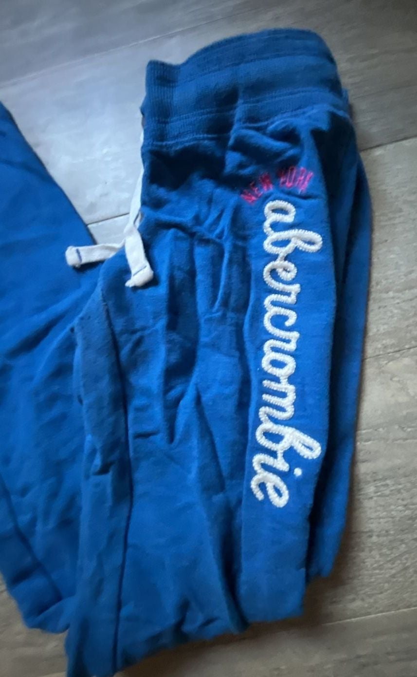 Kids Abercrombie Cute Stretch Sweatpants Size M Blue 3