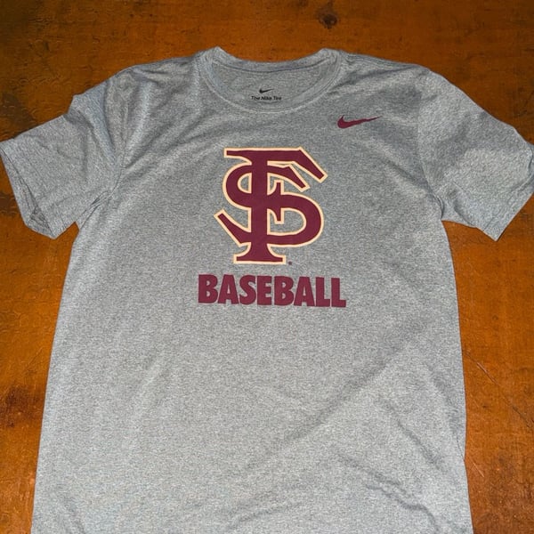 Nike Florida State University FSU Seminoles Baseball T-Shirt Size M Gray
