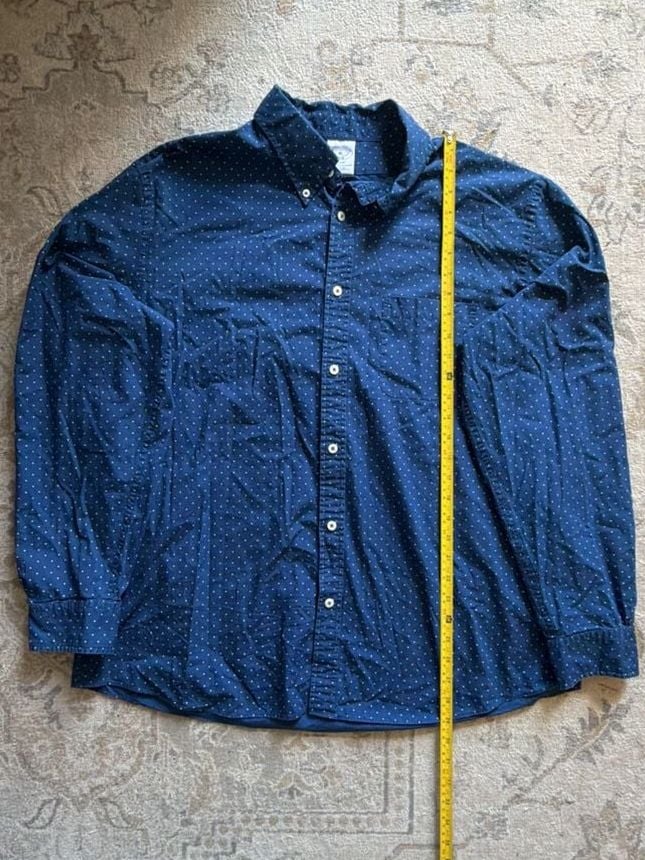 Brooks Brothers Regent Button-Down Shirt Size XL Blue Dot Long Sleeve 1