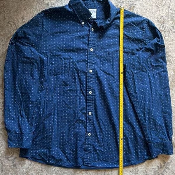 Brooks Brothers Regent Button-Down Shirt Size XL Blue Dot Long Sleeve