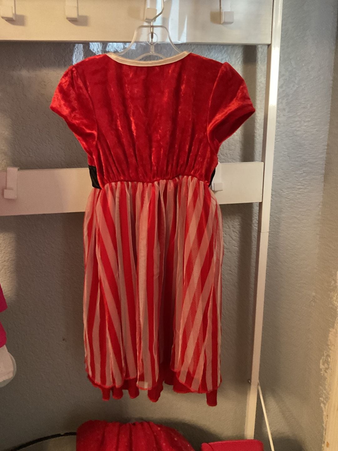 AME Christmas Nightgown Dress Size XS 4/5 Red Stripe Mrs Santa 3