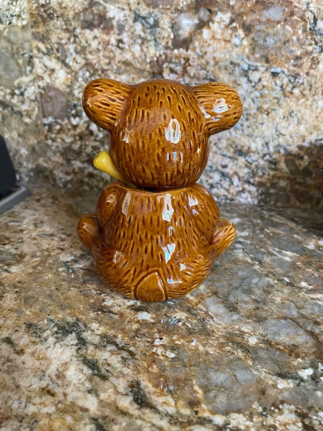 Vintage Honey Bear Pot With Dipper Ceramic 3