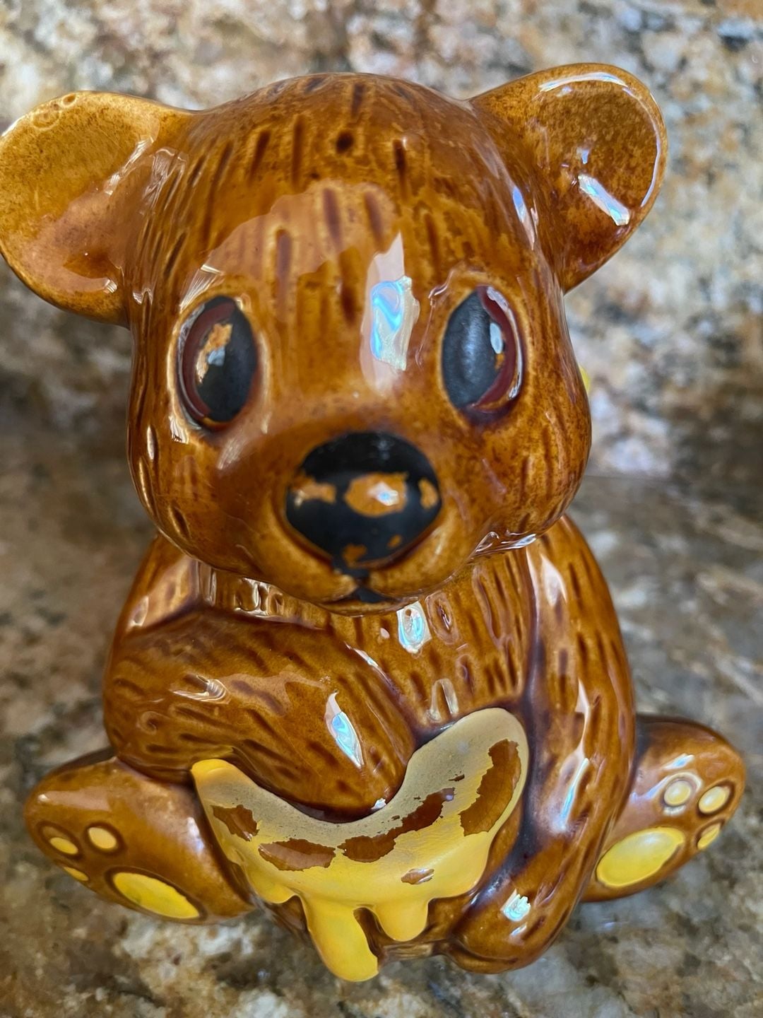Vintage Honey Bear Pot With Dipper Ceramic 4