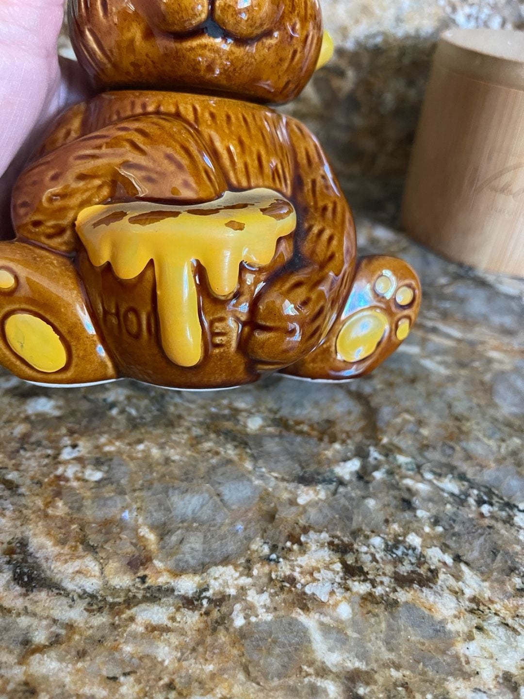 Vintage Honey Bear Pot With Dipper Ceramic 8