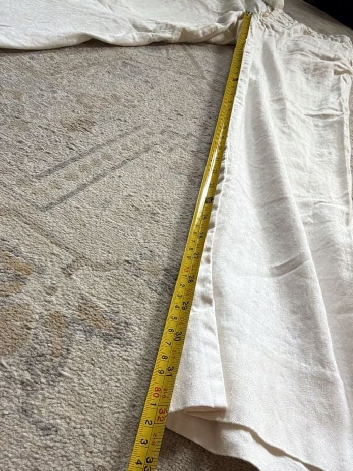 Ralph Lauren RL White Linen Button-Fly Trousers Pants 4