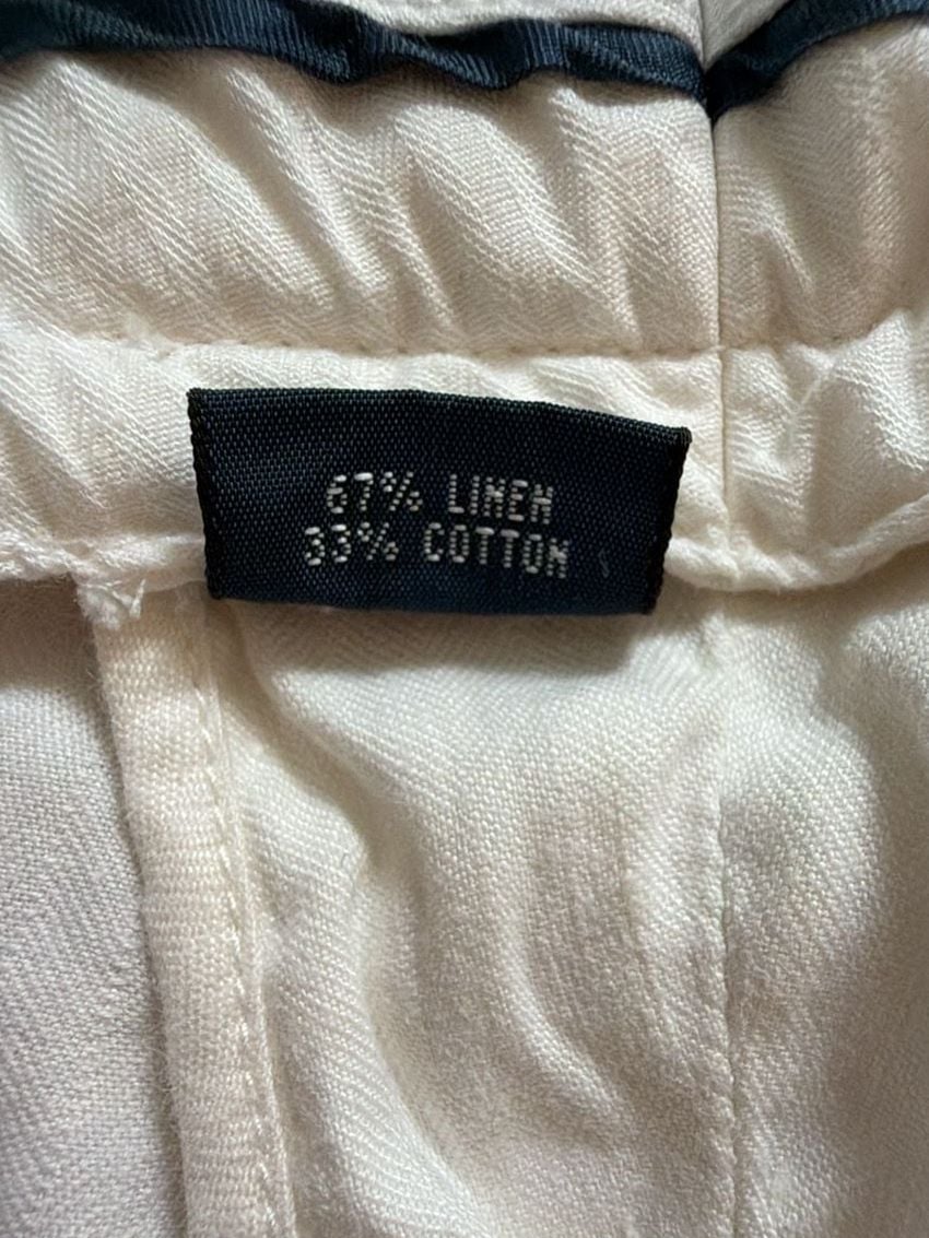 Ralph Lauren RL White Linen Button-Fly Trousers Pants 8