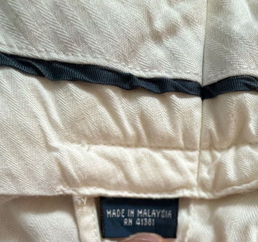 Ralph Lauren RL White Linen Button-Fly Trousers Pants 7