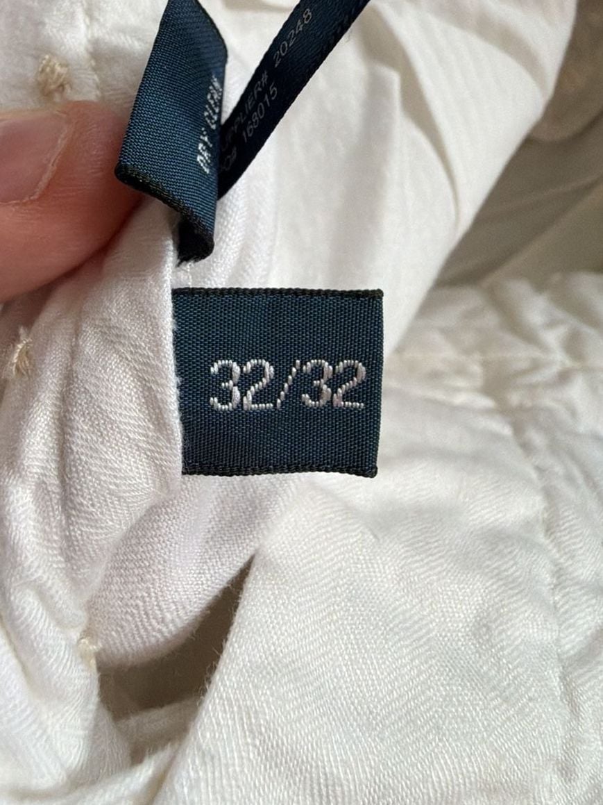 Ralph Lauren RL White Linen Button-Fly Trousers Pants 10