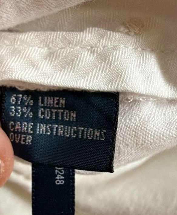 Ralph Lauren RL White Linen Button-Fly Trousers Pants 11