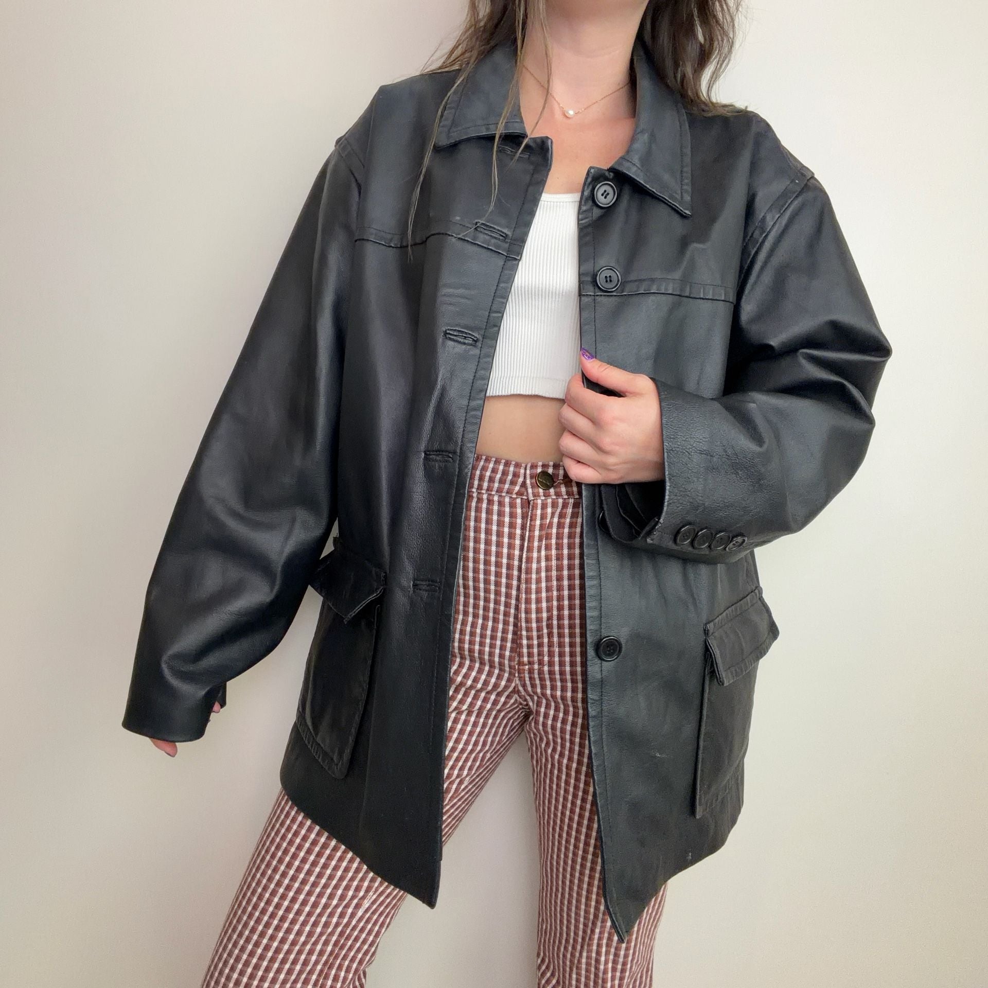 Vintage Black Leather Jacket 2