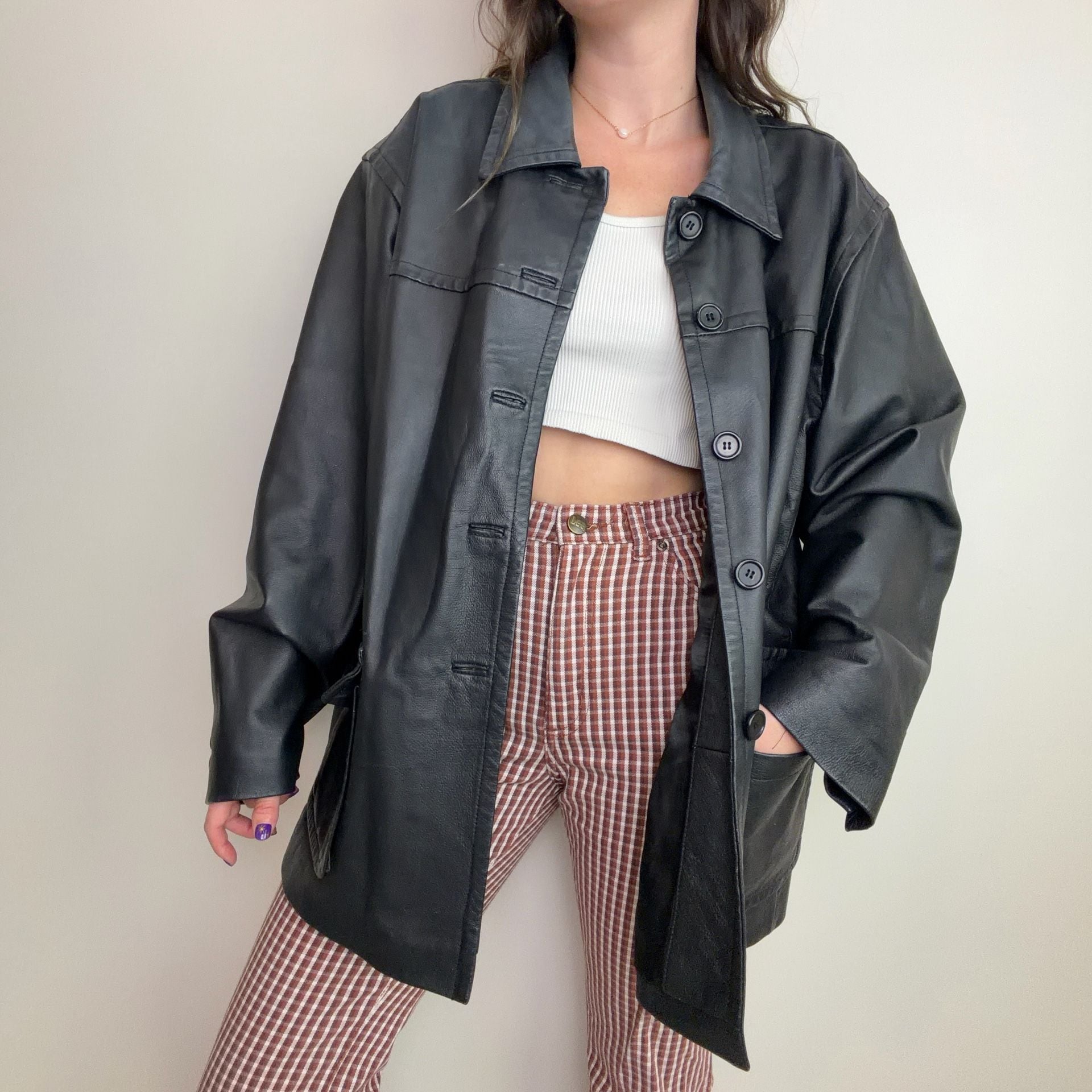 Vintage Black Leather Jacket 3