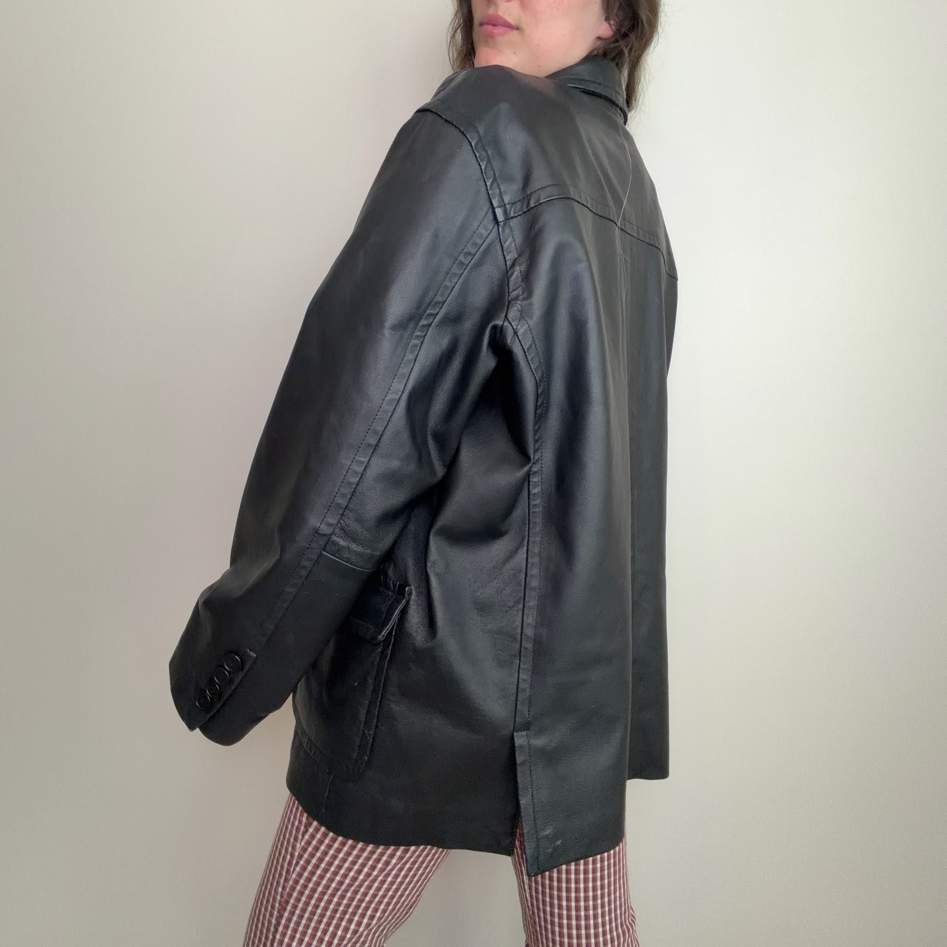 Vintage Black Leather Jacket 4