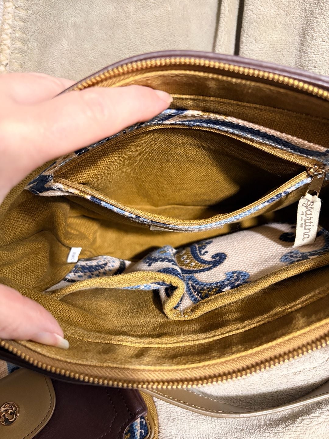 Spartina 449 Juliette Shoulder Bag And Wallet Paisley Linen Canvas 6