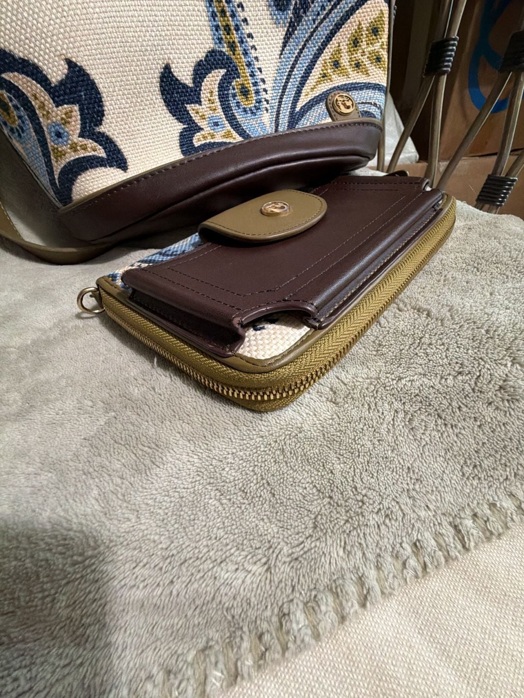 Spartina 449 Juliette Shoulder Bag And Wallet Paisley Linen Canvas 8