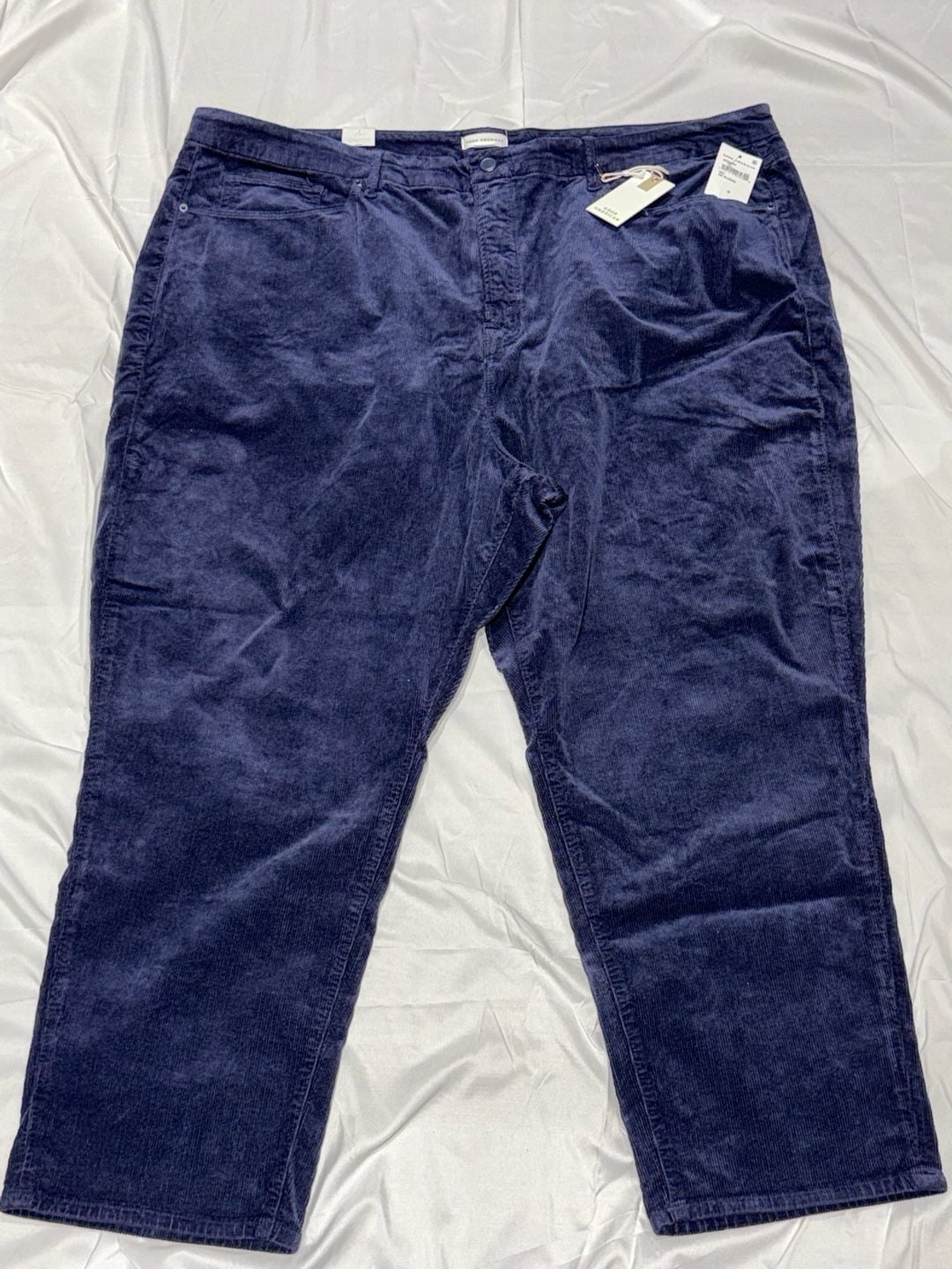 Good American Ink Blue Corduroy Pants Size 28 NWT Navy Straight Leg 2