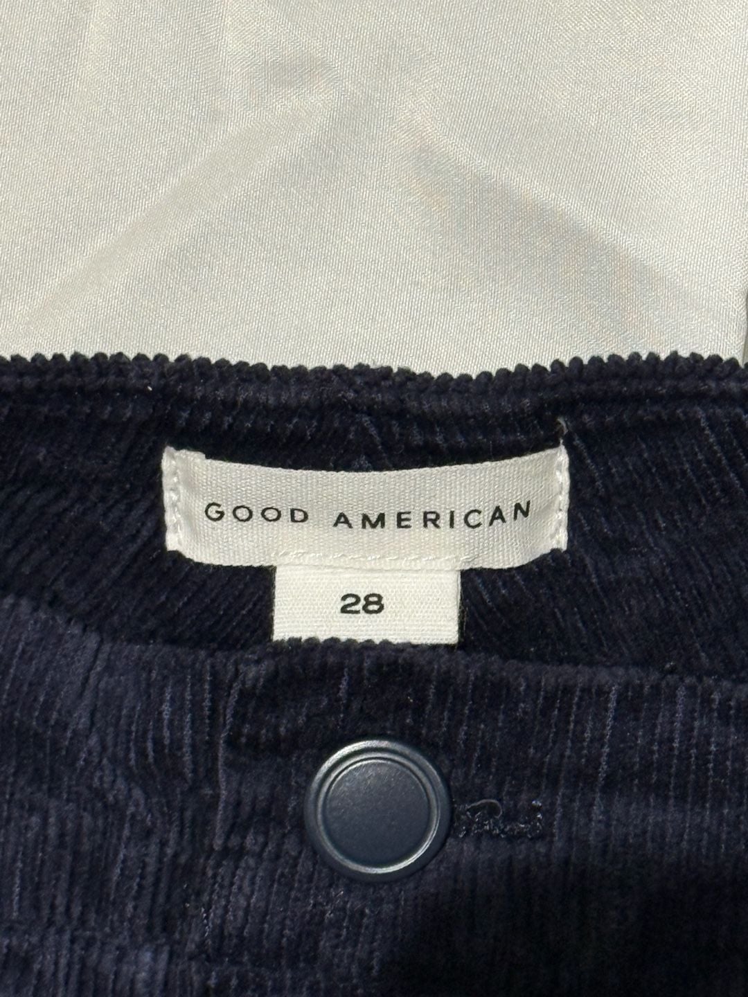 Good American Ink Blue Corduroy Pants Size 28 NWT Navy Straight Leg 3