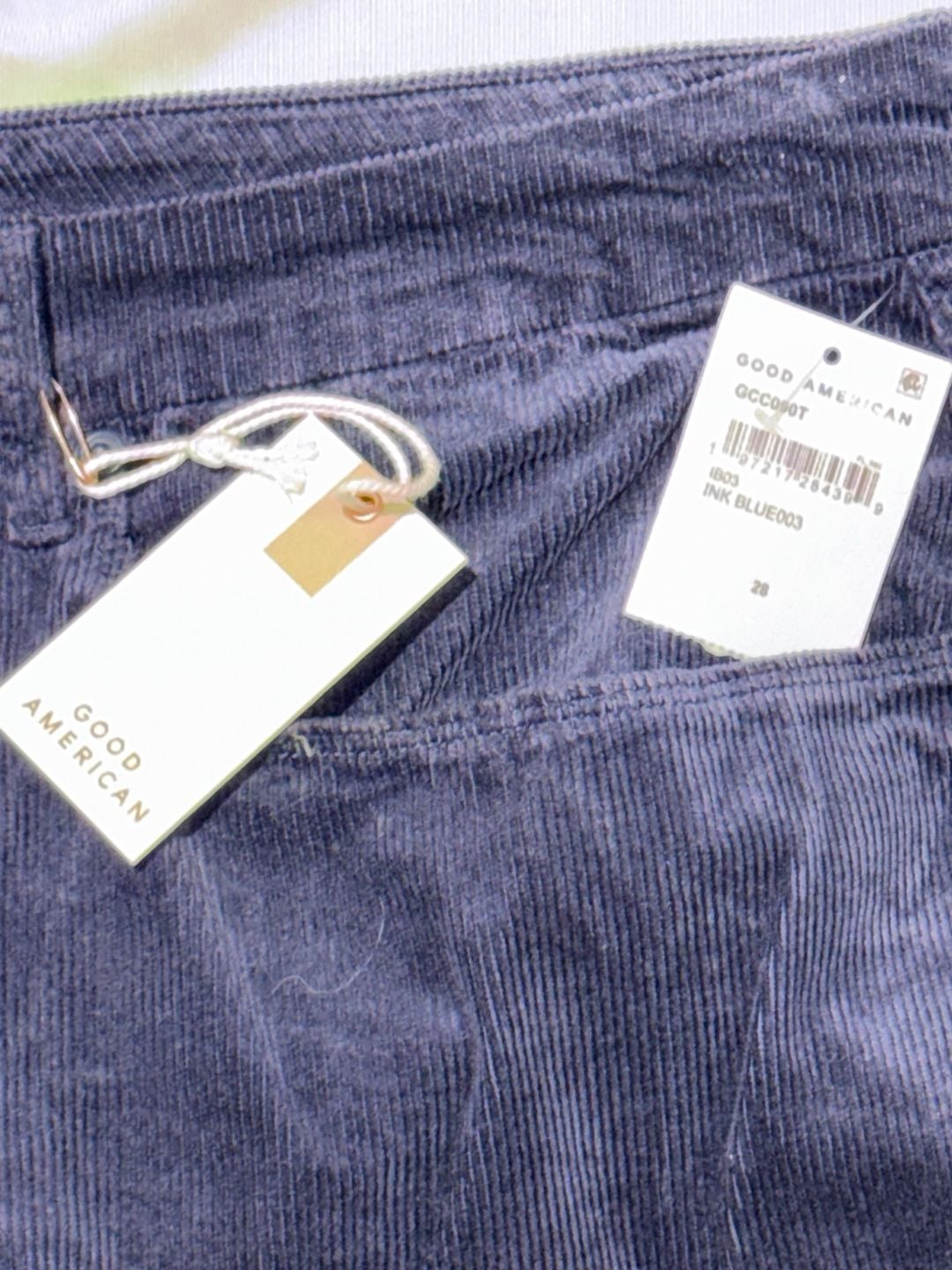 Good American Ink Blue Corduroy Pants Size 28 NWT Navy Straight Leg 4