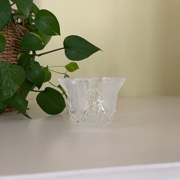 Vintage Mikasa Winter Dreams Crystal Votive Candle Holder