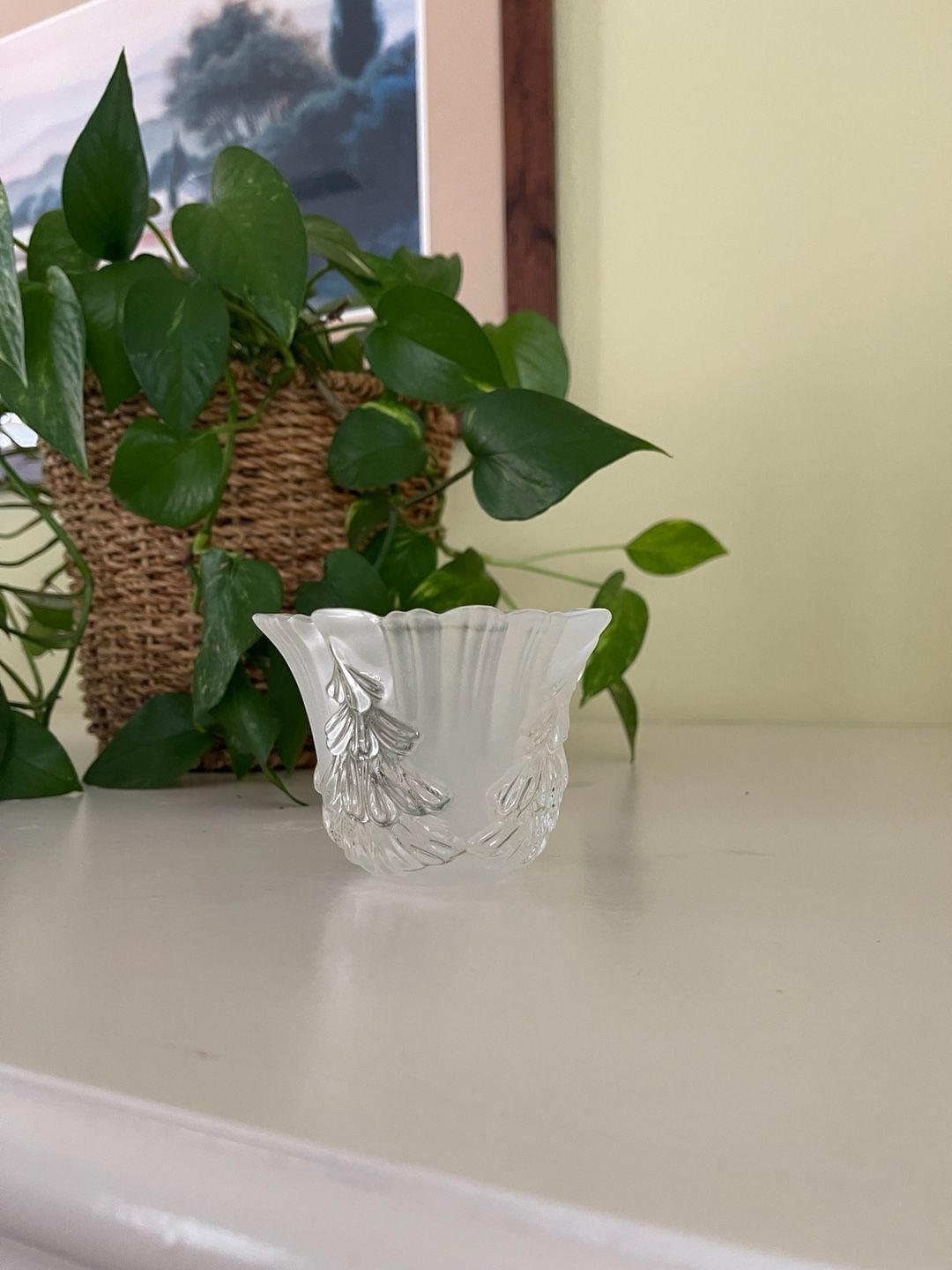 Vintage Mikasa Winter Dreams Crystal Votive Candle Holder 2