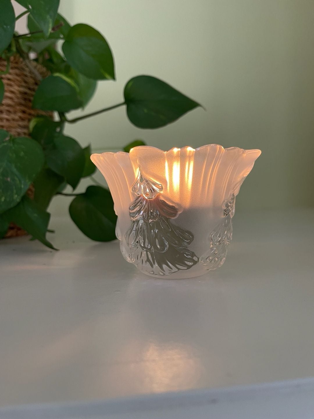 Vintage Mikasa Winter Dreams Crystal Votive Candle Holder 3