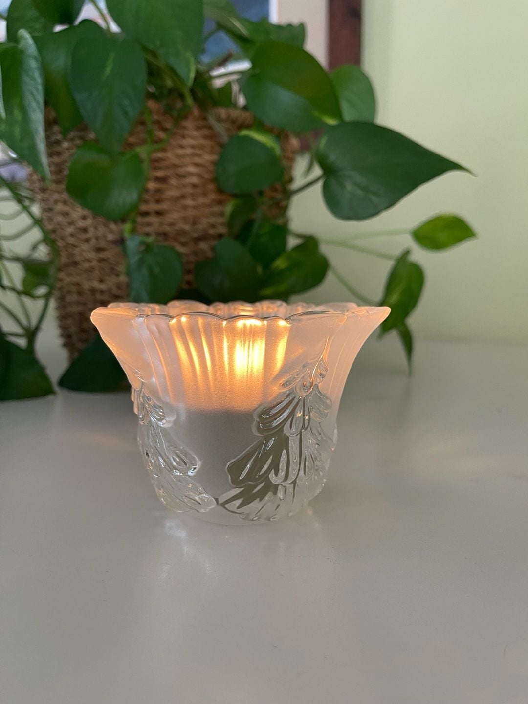 Vintage Mikasa Winter Dreams Crystal Votive Candle Holder 5
