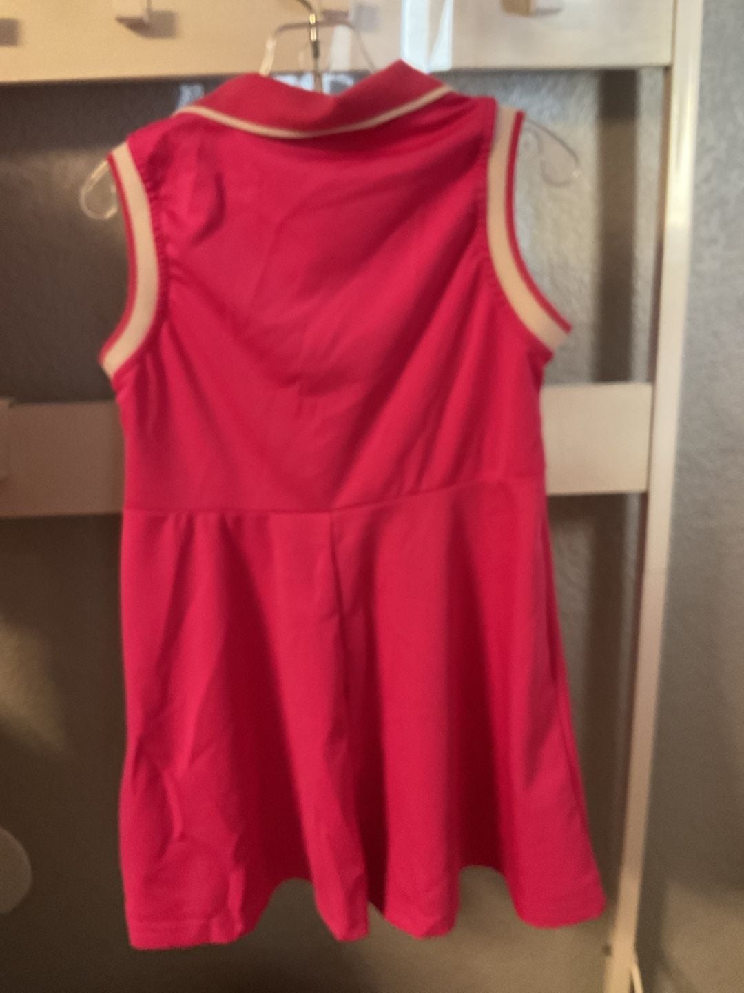 SHEIN Girls Sleeveless Polo Dress Size 5Y Pink Heart Tennis Golf 3