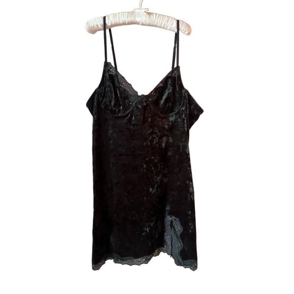 Black Velvet Underwire Slip Dress Size X-Large